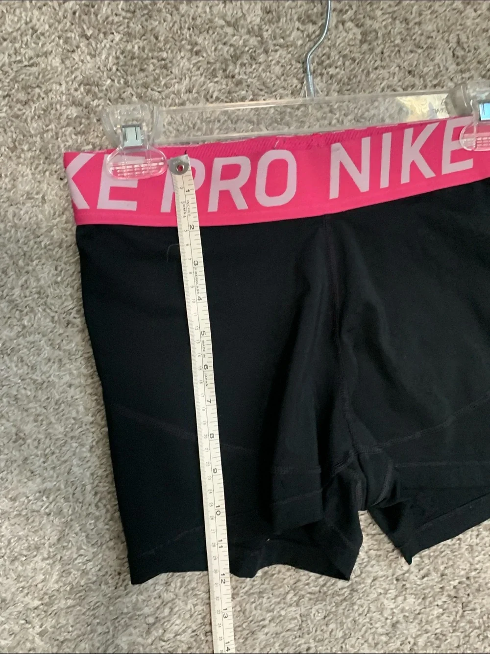 Nike Pro Black Shorts Pink Logo Waistband